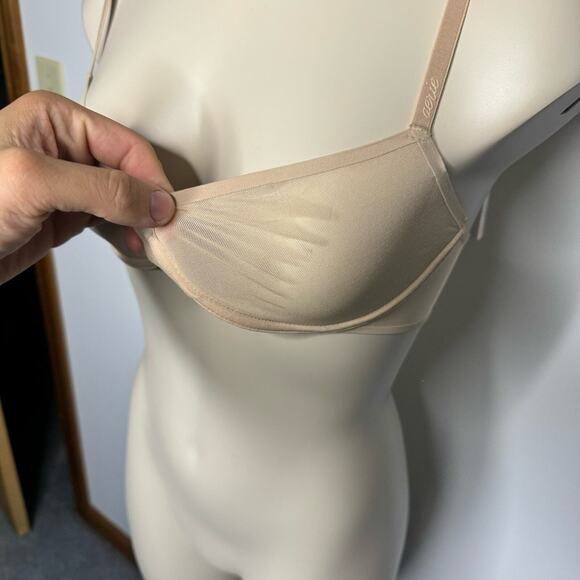 Aerie Women's Size 32C Balconette Unlined Underwire Bra Nude Mesh Adjustable NWT - Picture 4 of 7